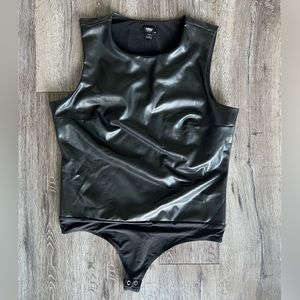 Vegan Leather Tank Top Bodysuit